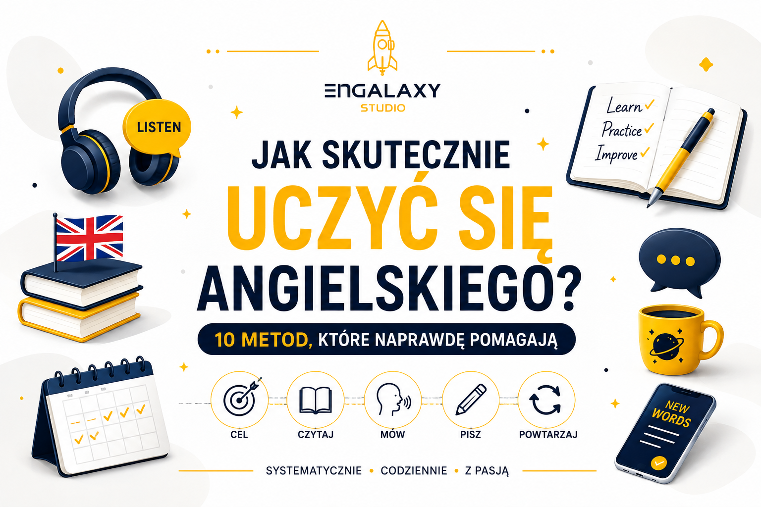 Jak uczyć się angielskiego - sprawdzone metody - zdjęcie wygenerowane przez AI